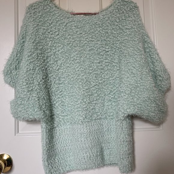 Fuzzy Light Green Sweater - Picture 3 of 3